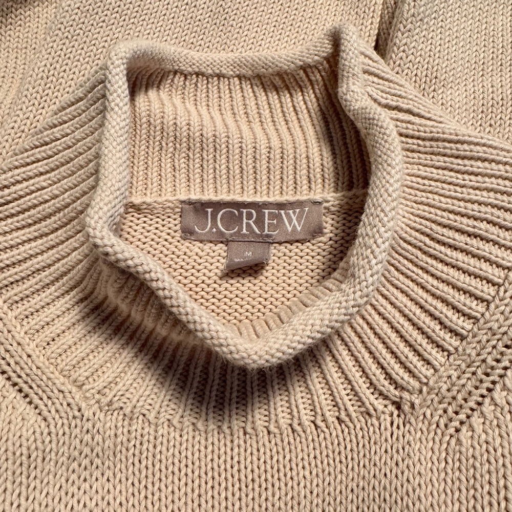J. Crew Women's New Heritage Rollneck Sweater - Pale Bone - Size M - Picture 2 of 5